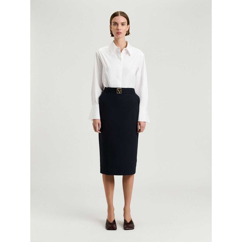 Veronika Maine Stretch Suiting Pencil Skirt image number 3